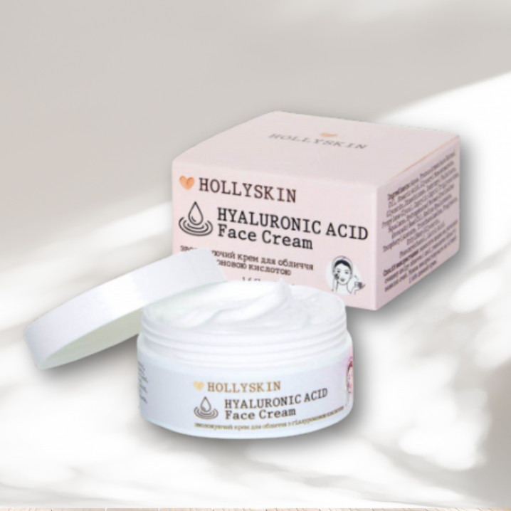 Зволожувальний крем для обличчя з гіалуроновою кислотою Hyaluronic Acid Face Cream HOLLYSKIN 50 ml.