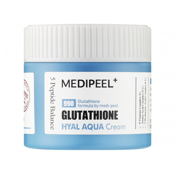 Зволожуючий крем для сяйва шкіри з глутатіоном - Medi peel Glutathione Hyal Aqua Cream, 50 мл