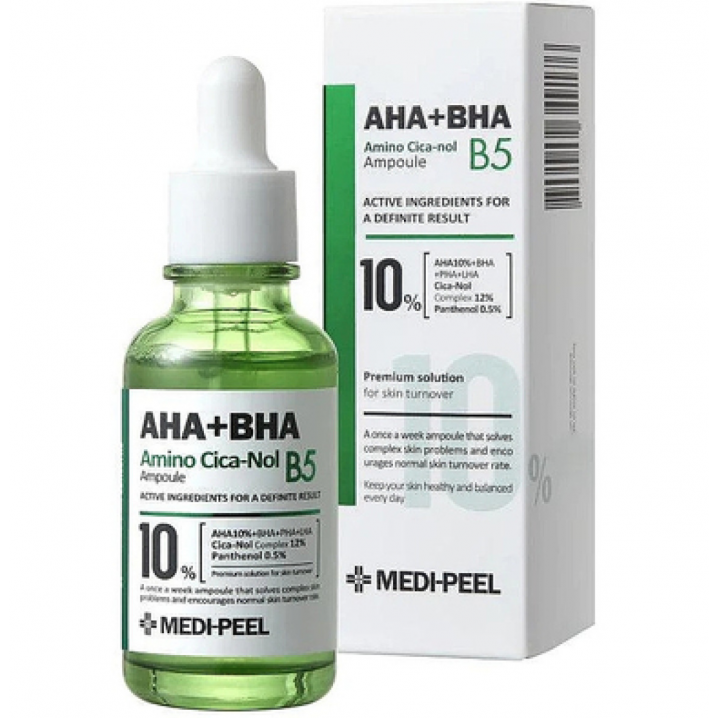 MEDI PEEL Восстанавливающая сыворотка для чувствительной и проблемной кожи AHA BHA AMINO CICA-NOL B5 AMPOULE 30МЛ