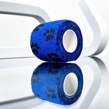 Бинт бандажный "лапки на синем фоне" (50 мм х 4,5 м)