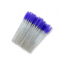 Щетки нейлоновые для бровей и ресниц фиолетовая щетка silver ножка