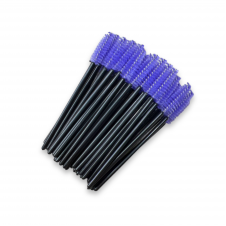 Нейлонові щітки для вій та брів фіолетові з чорною ніжкою